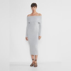 Aritzia Wilfred Clarion Off The Shoulder Midi Sweater Dress